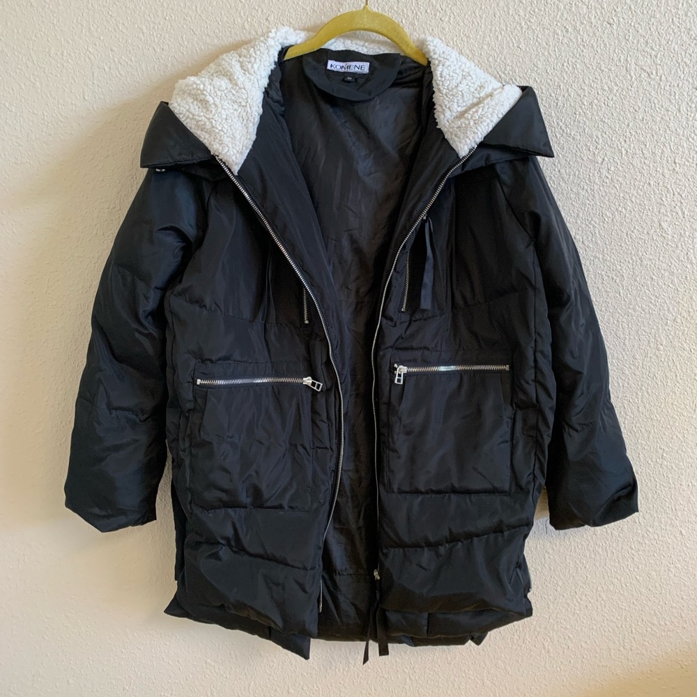 Missfofo Quilted Down Puffer Coat With Hood 🌴🌴